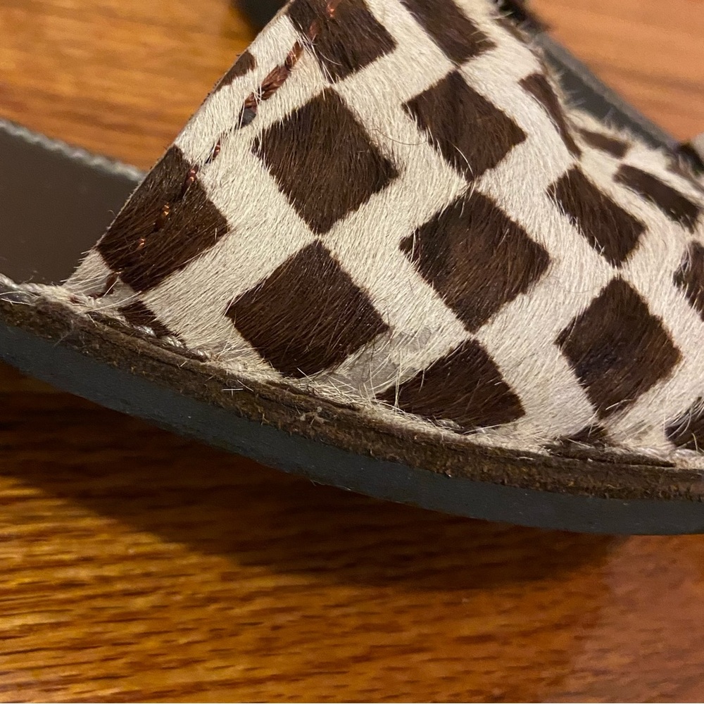 Brother Vellies Congo Flat in Brown / White Check - Picture 8 of 8